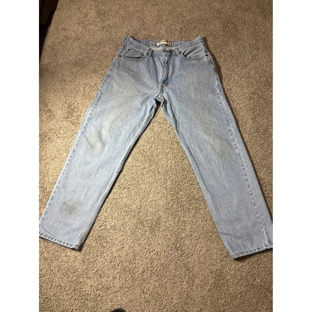 Levi's 550 Relaxed Fit Tapered Leg Light Wash Blue Denim Jeans Mens 36x32